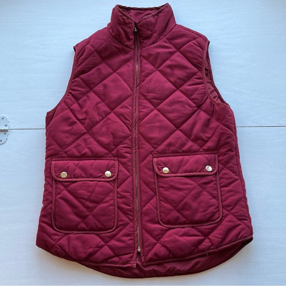 Maroon Quilted Vest - Picture 1 of 14